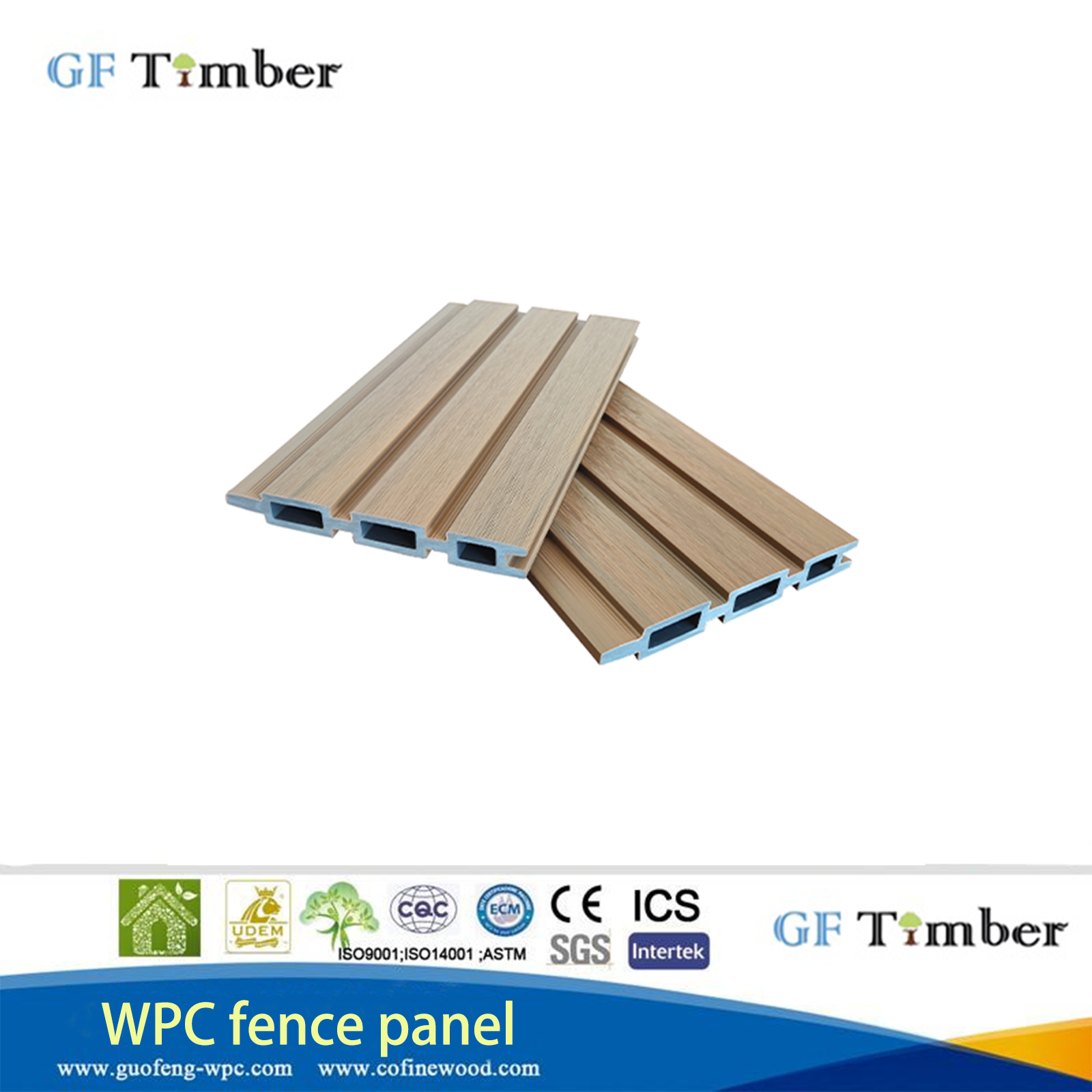 Privacy UV Protection Co-extruded Wood-plastic Garden Fence