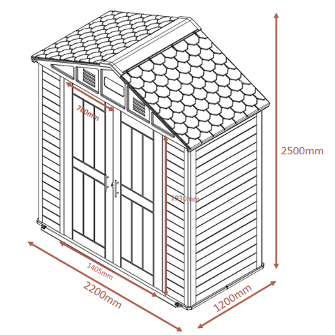 Easy To Install Co-extruded Wood Plastic Garden Tool Shed